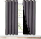 NICETOWN Grey Full Shade Curtain Panels, Pair of Energy Smart & Noise Blocking by NICETOWN