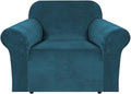 H.VERSAILTEX Stretch Velvet Armchair Cover Couch Covers 1 Cushion Chair by HVERSAILTEX