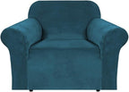 H.VERSAILTEX Stretch Velvet Armchair Cover Couch Covers 1 Cushion Chair by HVERSAILTEX