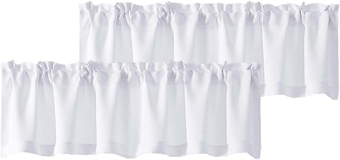 Chyhomenyc Pure White Valances for Windows, Short Window Valance Curtains for by Chyhomenyc