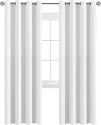 H.VERSAILTEX White Curtains for Living Room Pure White Curtain 96 inches Long by HVERSAILTEX
