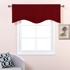 NICETOWN Basement Window Scalloped Red Valances - Image 6