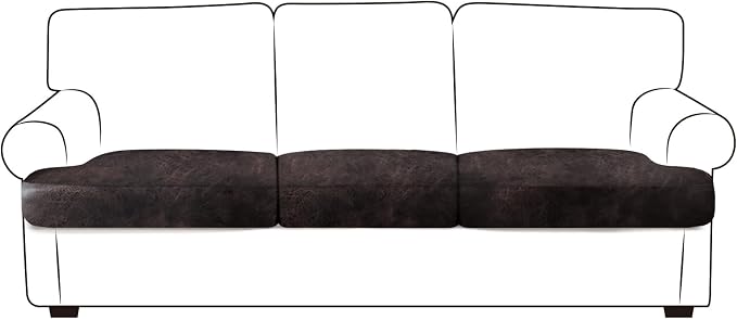 Leather Look Couch Cushion Covers Sofa Seat Slipcovers Sets Couches Furniture by ANARACHON