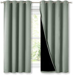 NICETOWN Greyish Green 100% Blackout Lined Curtains, 2 Thick Layers Completely by NICETOWN