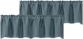Chyhomenyc Stone Blue Valances for Window, Room Darkening Short Curtains for by Chyhomenyc