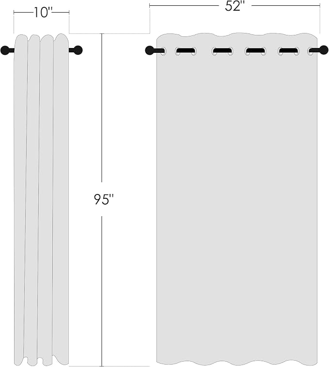 NICETOWN Semi Sheer Linen Curtains 95 inch Length 2 Panels, Grommet Open Linen - Image 7