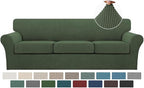 Turquoize 4 Piece Sofa Covers for 3 Cushion Couch Sofa Slipcover Soft Couch by Turquoize