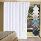 H.VERSAILTEX White Linen Blackout Curtains Durable Thick Textured Linen Look by HVERSAILTEX