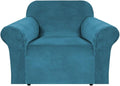 H.VERSAILTEX Stretch Velvet Armchair Cover Couch Covers 1 Cushion Chair by HVERSAILTEX