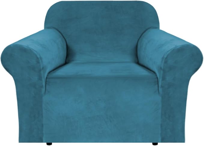 H.VERSAILTEX Stretch Velvet Armchair Cover Couch Covers 1 Cushion Chair by HVERSAILTEX