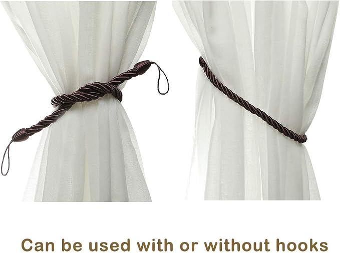 BEL AVENIR Curtain Ropes Tiebacks Tie-Backs, Curtain Handmade Holdbacks - Image 5
