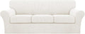 Turquoize 4 Piece Sofa Covers for 3 Cushion Couch Sofa Slipcover Soft Couch by Turquoize