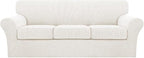 Turquoize 4 Piece Sofa Covers for 3 Cushion Couch Sofa Slipcover Soft Couch by Turquoize