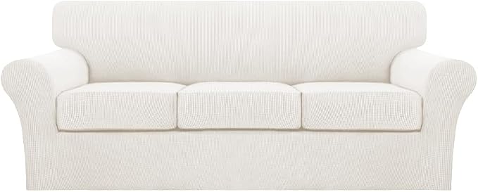 Turquoize 4 Piece Sofa Covers for 3 Cushion Couch Sofa Slipcover Soft Couch by Turquoize