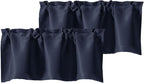 Chyhomenyc Navy Blue Valances for Window, Room Darkening Short Curtains for by Chyhomenyc