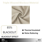 LEMOMO Light Beige Blackout Curtains 52 x 84 Inch Long Beige Curtains Set of 2 - Image 3
