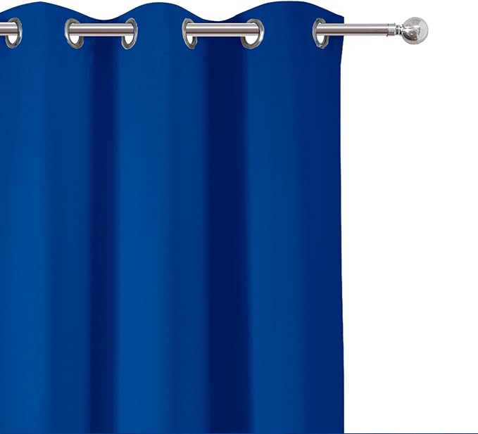 LEMOMO Blackout Curtains 52 x 90 Inch Long Royal Blue Curtains Set of 2 Panels - Image 6
