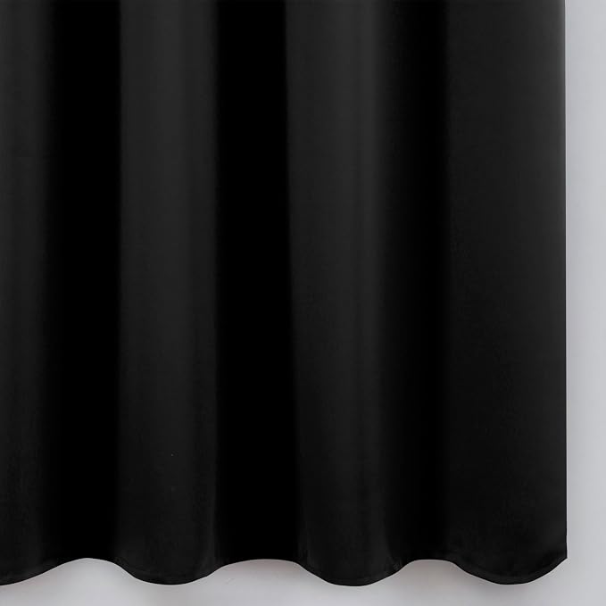 LEMOMO Blackout Curtains 66 x 72 Inch Long Black Curtains Set of 2 Panels Room - Image 8