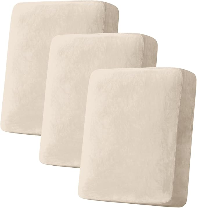 Couch Cover Stretch Velvet Sofa Cushion Cover 3-Piece by Taque