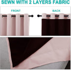 NICETOWN 100% Blackout Window Curtain Panels 84" Long, Blush Pink, 2 Pieces - Image 5