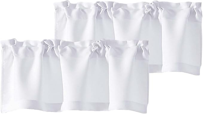 Chyhomenyc White Valances for Window, Light Filtering Short Curtains for by Chyhomenyc
