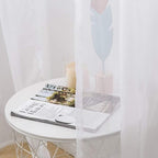 MIULEE 2 Panels Solid Color White Sheer Window Curtains Elegant Window Voile - Image 5
