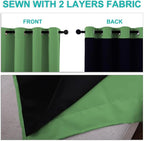 NICETOWN 100% Blackout Curtains 45 inches Long, Forest Green, 1 Pair, 52 inches - Image 5