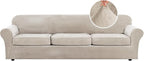 H.VERSAILTEX Modern Velvet Plush 4 Piece High Stretch Sofa Slipcover Furniture by HVERSAILTEX