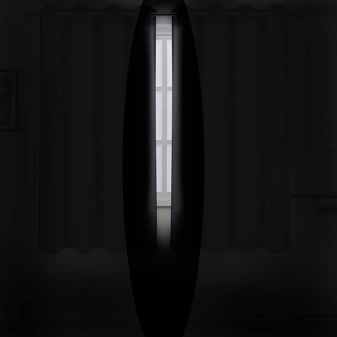 LEMOMO Black Thermal Blackout Curtains/52 x 54 Inch/Set of 2 Panels Room - Image 3