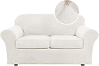 H.VERSAILTEX Real Velvet Plush 3 Piece Stretch Sofa Covers Couch Covers by HVERSAILTEX