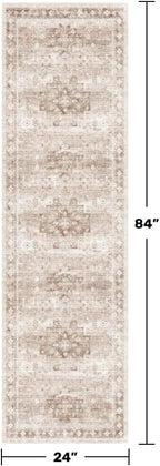 Hazo Haus Boho 2x7 Long Runner, Neutral Farmhouse Hallway Rug, Small Throw - Image 2