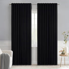 MIULEE Black Back Tab Blackout Curtains 84 Inch Length 2 Panels Set by MIULEE