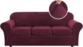 H.VERSAILTEX High Stretch Sofa Slipcover 4 Piece Cover Velvet Furniture by HVERSAILTEX