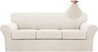 Turquoize 4 Piece Sofa Covers for 3 Cushion Couch Sofa Slipcover Soft Couch by Turquoize