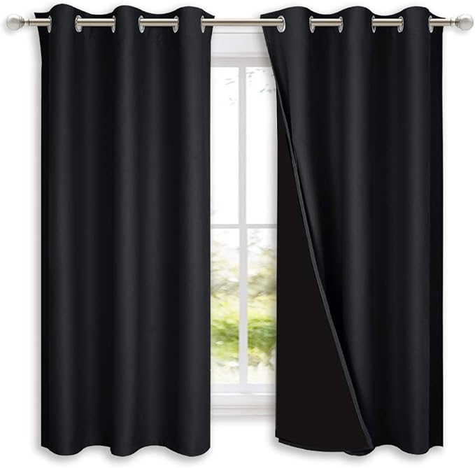 NICETOWN Complete 100% Blackout Curtain Set, Thermal Insulated & Energy by NICETOWN