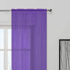 SpaceDresser Sheer Voile Window Treatment Rod Pocket Curtain Panels - Image 4