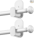 KAMANINA White Curtain Rod No Drilling 32 to 58 Inches, 5/8 Inch Adjustable by KAMANINA