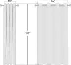 NICETOWN 90 inch Beige Curtains Linen Sheer Faux Flax Window Drapes, Grommet - Image 2