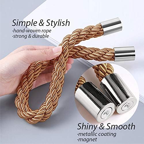 NICEEC 2 Pack Strong Magnetic Curtain Tiebacks Modern Simple Style Drape Tie - Image 3