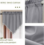 Molaxhome Swag Curtain 51 inch Length Rod Pocket Scalloped Curtain Valance - Image 8