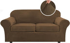 H.VERSAILTEX Real Velvet Plush 3 Piece Stretch Sofa Covers Couch Covers by HVERSAILTEX