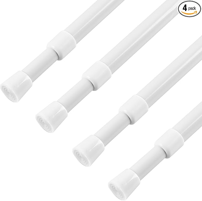 KXLife 4 Pcs Spring Tension Curtain Rod Adjustable 28 to 40 Inches, 5/8" by KXLife