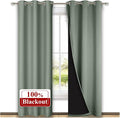 NICETOWN Greyish Green Blackout Curtains 84 inches Long, Full Light Blocking by NICETOWN