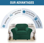 H.VERSAILTEX Rich Velvet Stretch 2 Piece Cover Chair Slipcover Sofa Cover - Image 8