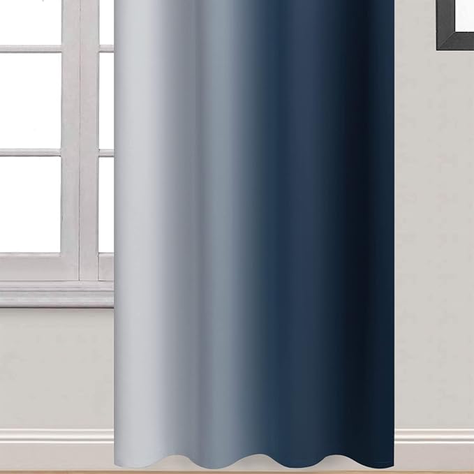 Yakamok Room Darkening Ombre Curtains 96 Inch Length, Light Blocking Grommet - Image 4