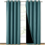 NICETOWN Complete 100% Blackout Curtain Set, Thermal Insulated & Energy by NICETOWN