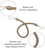 BEL AVENIR Curtain Rope Tiebacks, Drapery Rope Holdbacks - Image 2
