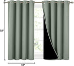 NICETOWN Greyish Green 100% Blackout Curtains 45 inches Long, 2 Thick Layers - Image 9
