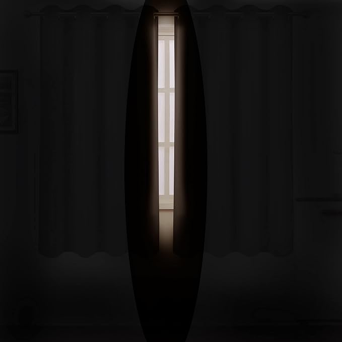 LEMOMO Chocolate Brown Blackout Curtains 66 x 63 Inch Length/Set of 2 Curtain - Image 3