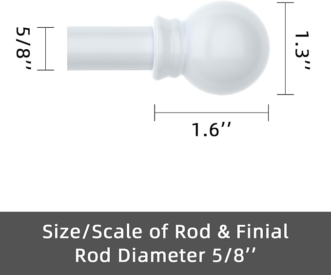 GXOACKJ Curtain Rods for windows 32-62 inch, 5/8 inch Decorative White Splicing - Image 5